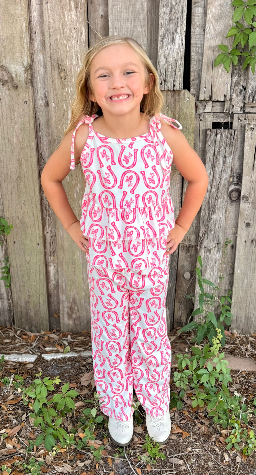 HORSE SHOE FLORAL TWO PIECE KID SET