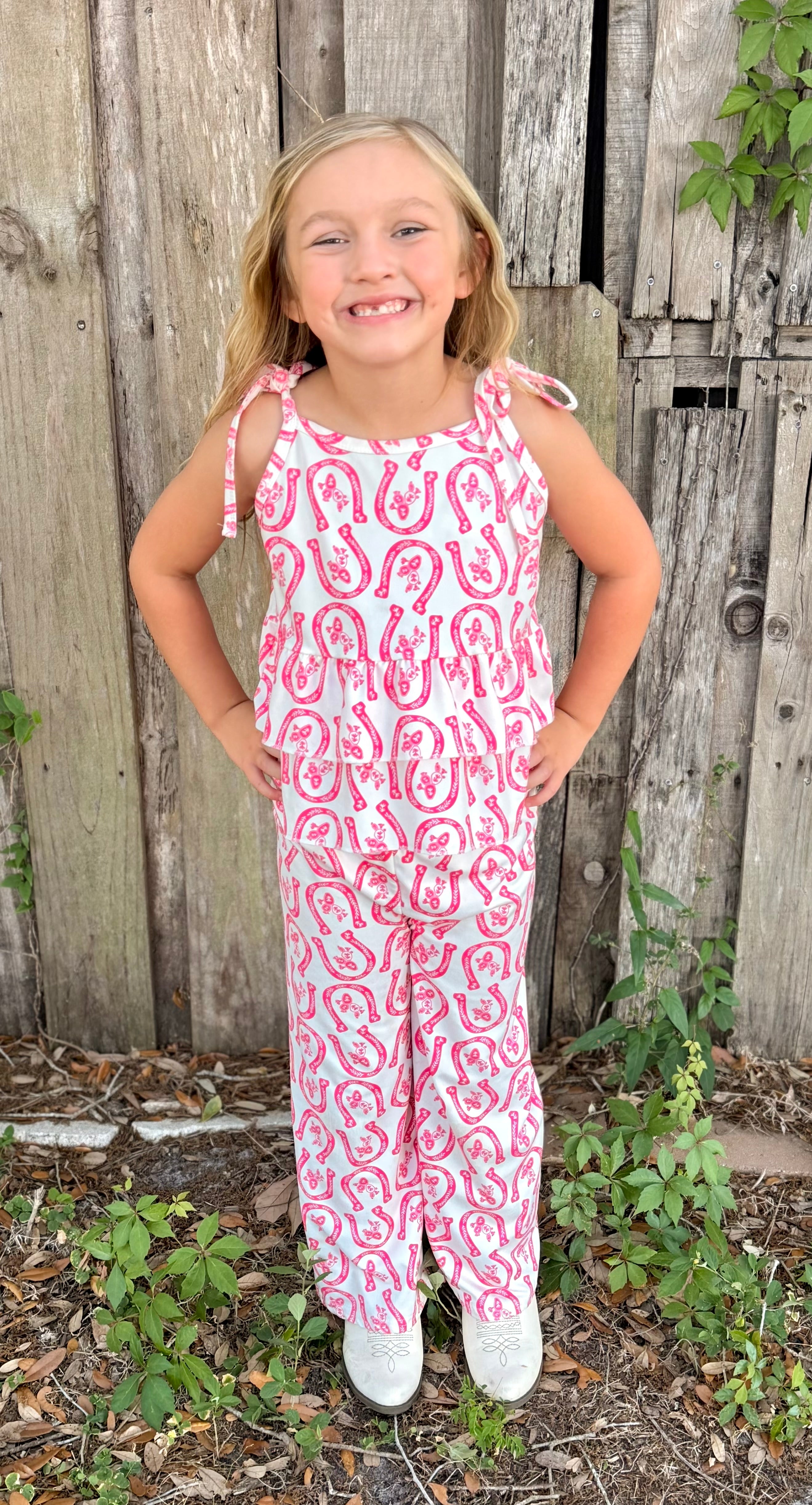 HORSE SHOE FLORAL TWO PIECE KID SET