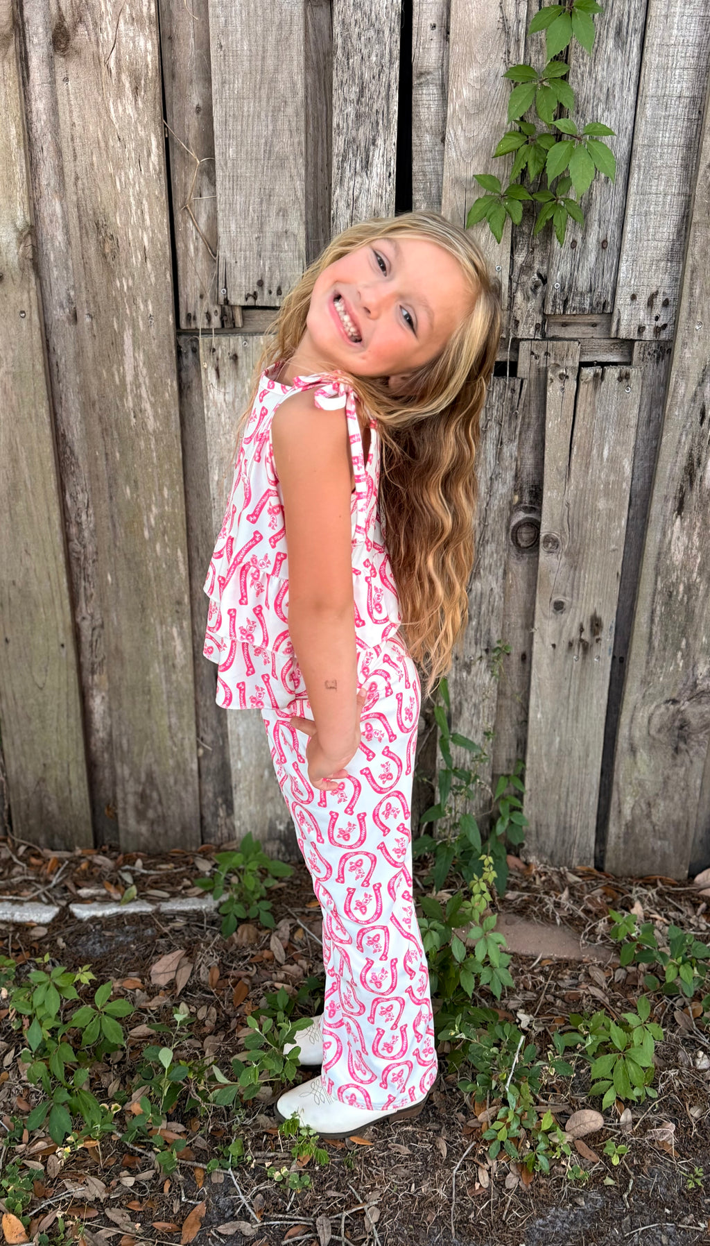 HORSE SHOE FLORAL TWO PIECE KID SET