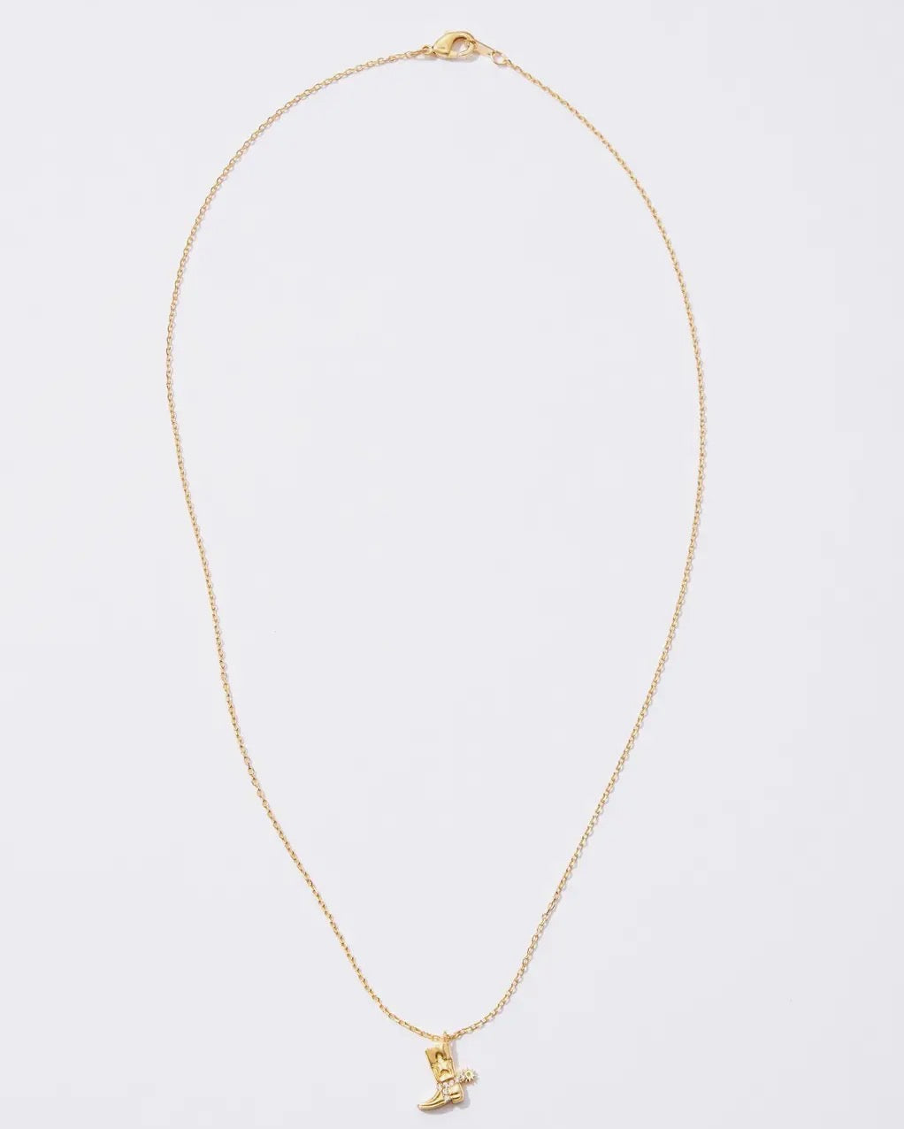 GOLD DIPPED COWBOY BOOT SPUR NECKLACE