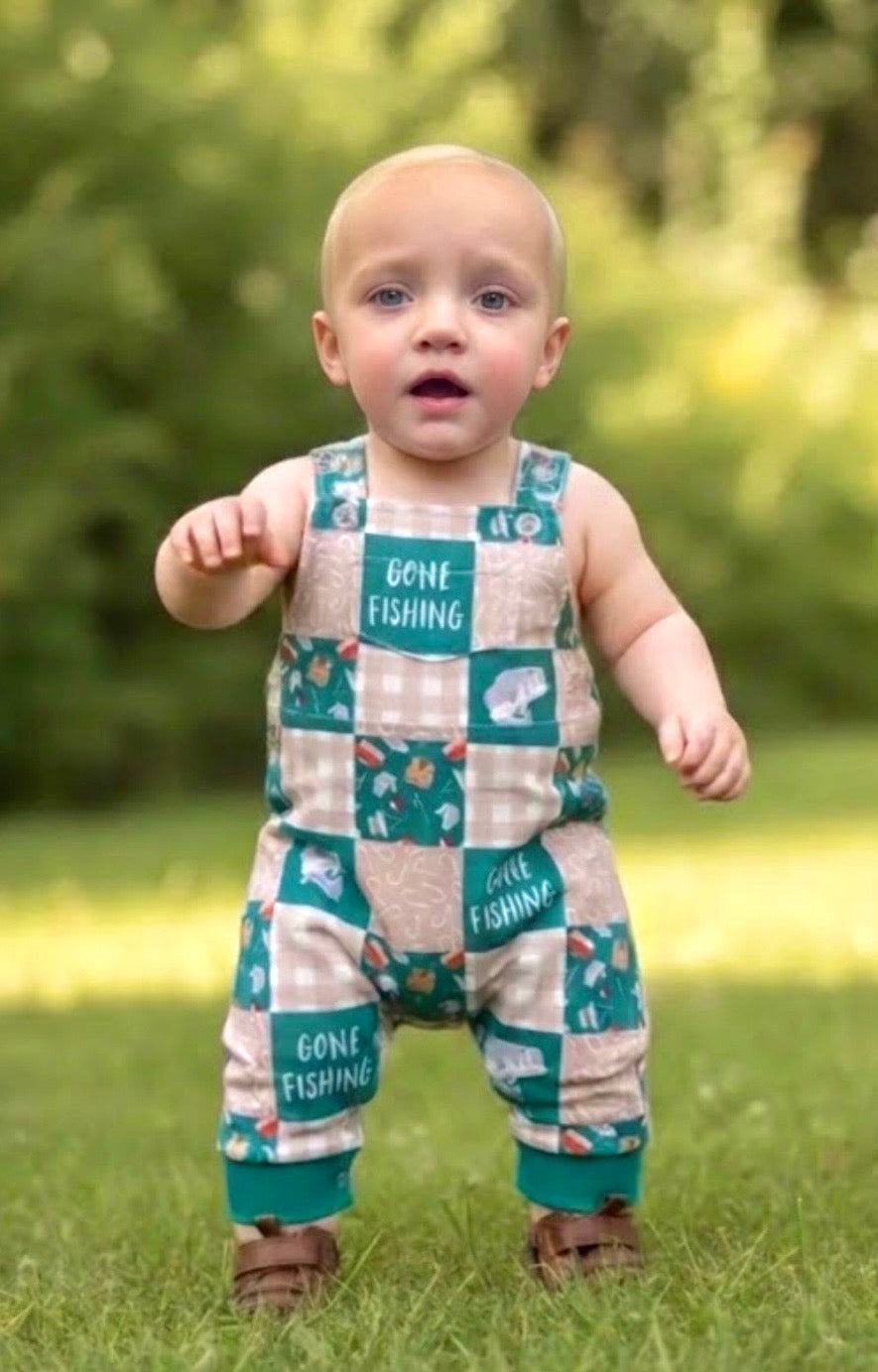 GONE FISHING BABY ROMPER